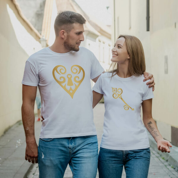 Couple t-shirts Heart and Key
