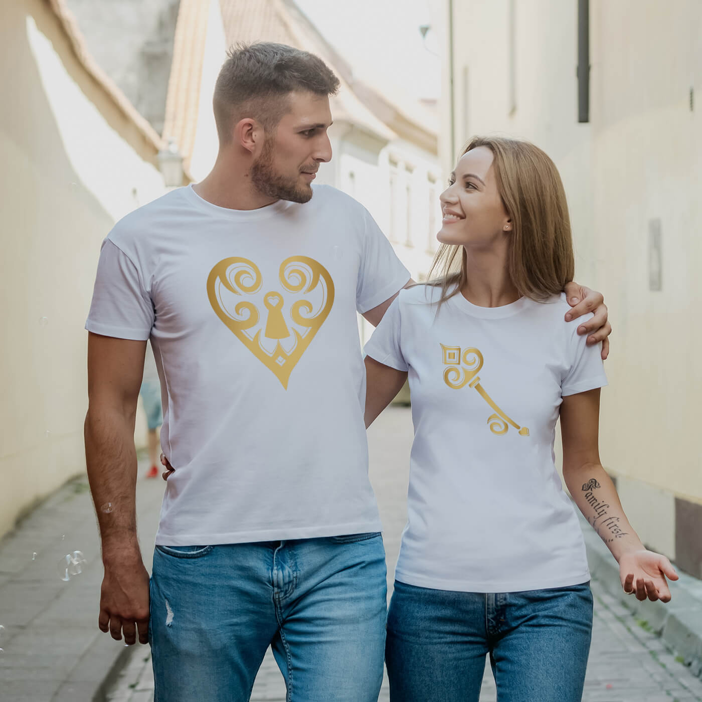 Couple t-shirts Heart and Key Couple t-shirts Heart and Key