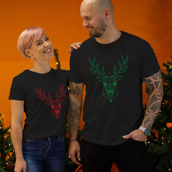Couple t-shirts Origami Deers