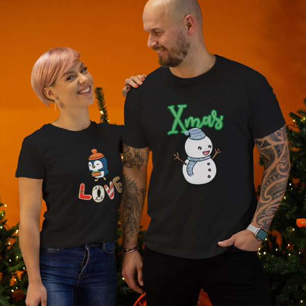 Couple t-shirts Penguins Love