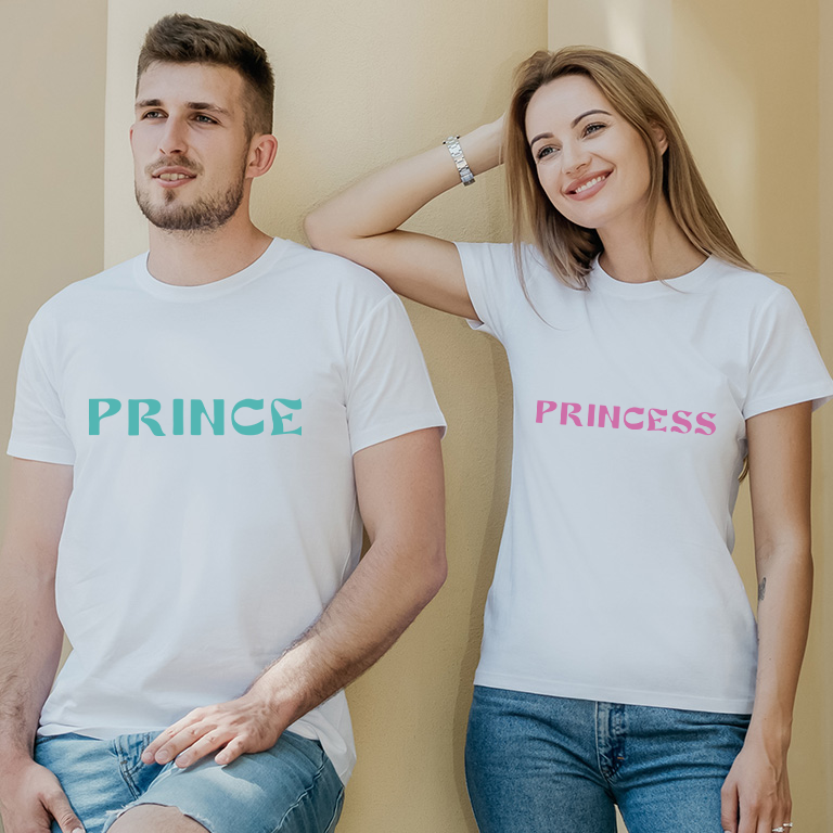 Couple t-shirts Prince and Princess Couple t-shirts Prince and Princess