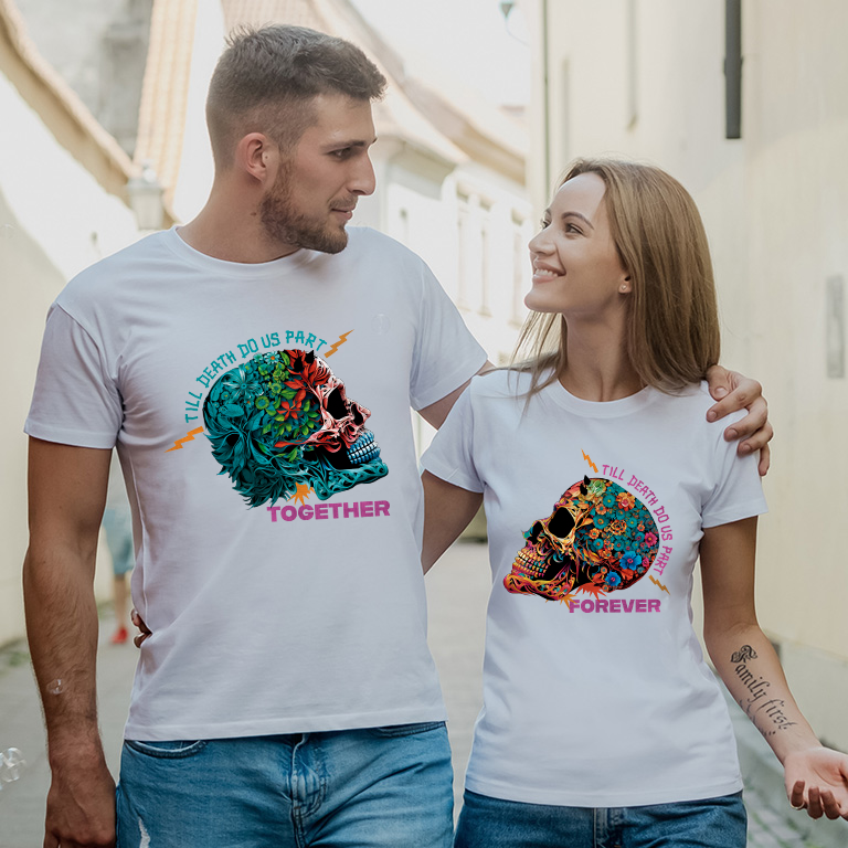 Couple t-shirts Together Till Death Couple t-shirts Together Till Death