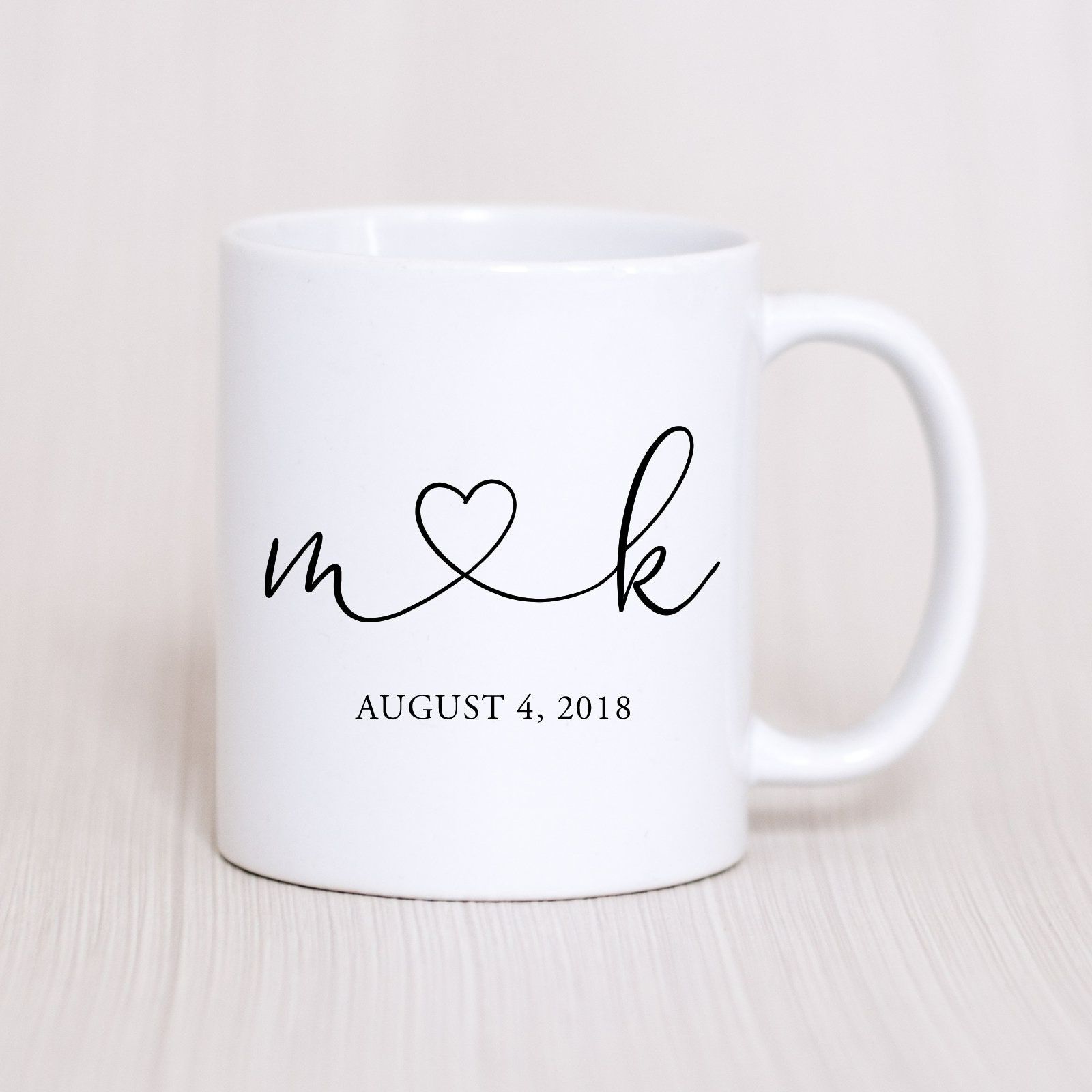 Custom Initials And Heart Mug Custom Initials And Heart Mug