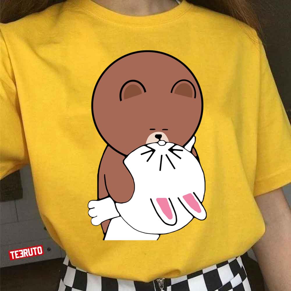 Cute Browny Bear Cony Bunny Rabbit The Kiss Unisex T-Shirt Cute Browny Bear Cony Bunny Rabbit The Kiss Unisex T-Shirt
