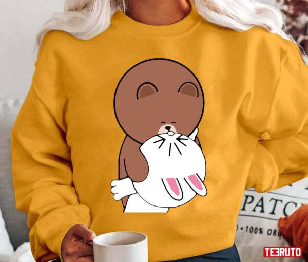 Cute Browny Bear Cony Bunny Rabbit The Kiss Unisex T-Shirt