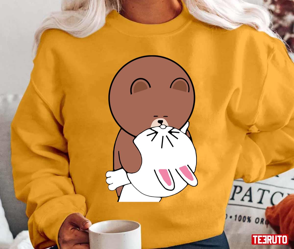 Cute Browny Bear Cony Bunny Rabbit The Kiss Unisex T-Shirt Cute Browny Bear Cony Bunny Rabbit The Kiss Unisex T-Shirt