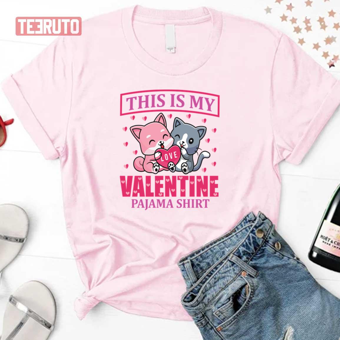Cute Cats This Is My Valentine Pajama Unisex Sweatshirt Cute Cats This Is My Valentine Pajama Unisex Sweatshirt