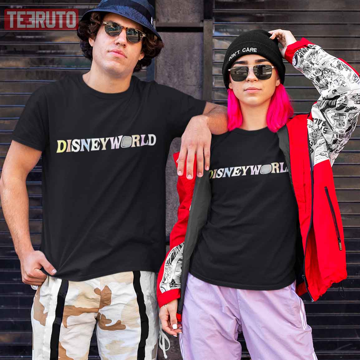 Cute Disneyworld Colorful Couple Matching Valentine T-Shirt Cute Disneyworld Colorful Couple Matching Valentine T-Shirt