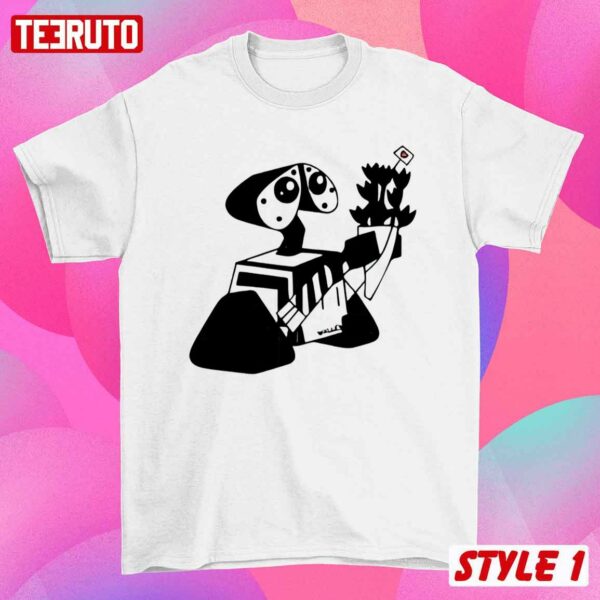 Cute Walle And Eve Pixar Cartoon Couple Matching Valentine T-Shirt