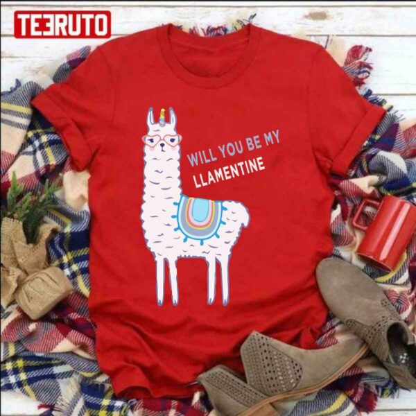 Cute Will You Be My Llamentine 2022 Unisex Sweatshirt