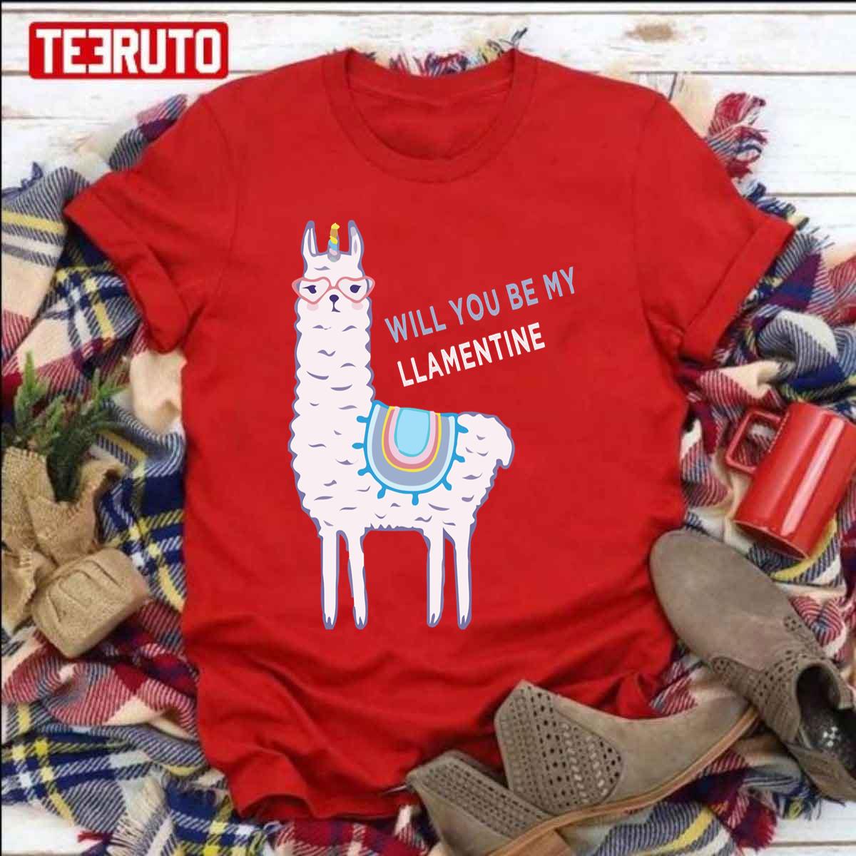 Cute Will You Be My Llamentine 2022 Unisex Sweatshirt Cute Will You Be My Llamentine 2022 Unisex Sweatshirt