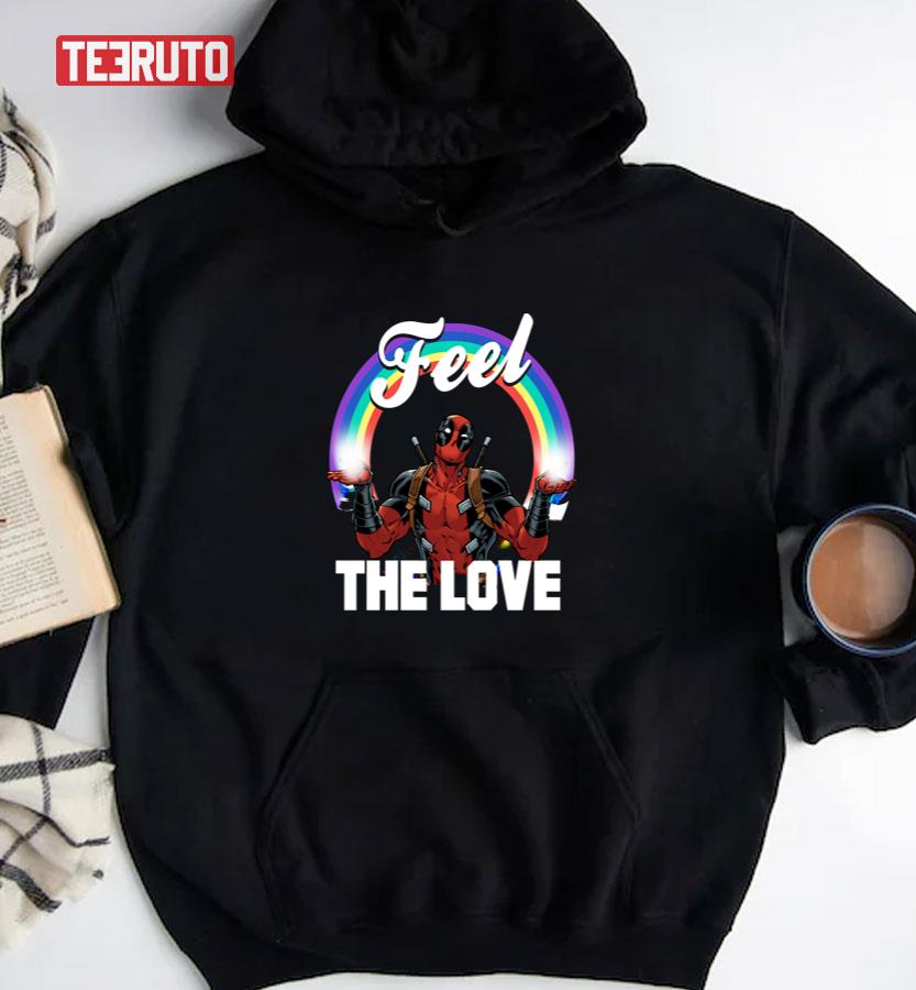 Deadpool's Feel The Love Full Rainbow Arch Unisex T-Shirt Deadpool's Feel The Love Full Rainbow Arch Unisex T-Shirt
