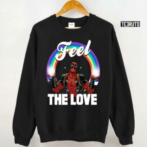 Deadpools Feel The Love Full Rainbow Arch Unisex T Shirt 3