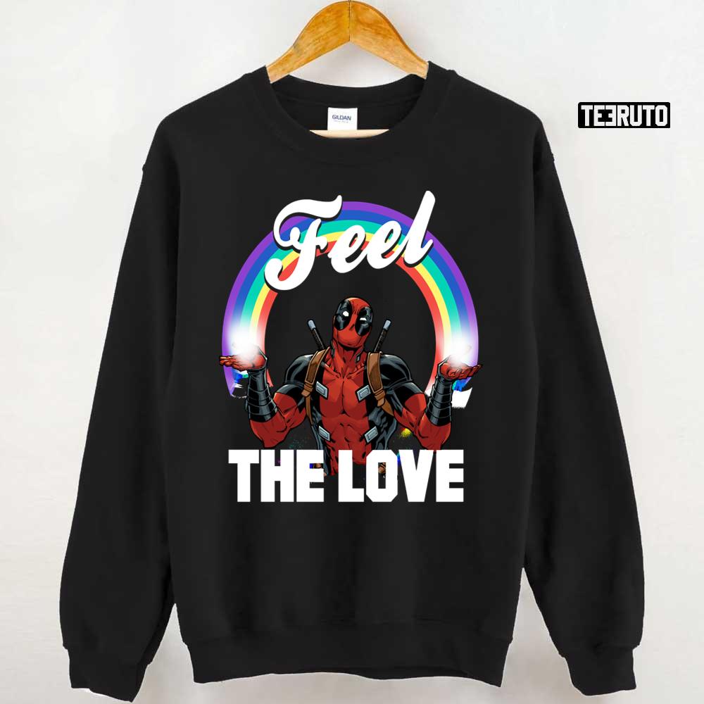 Deadpool's Feel The Love Full Rainbow Arch Unisex T-Shirt Deadpool's Feel The Love Full Rainbow Arch Unisex T-Shirt