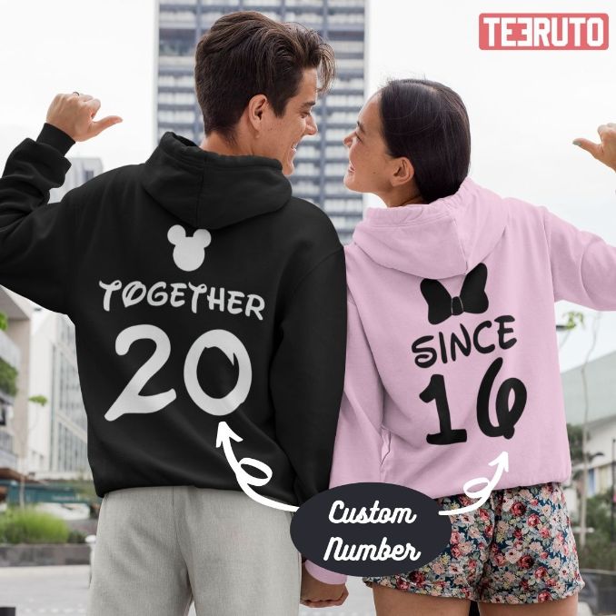 Disney Mickey Minnie Customise Together Since Husband And Wife Matching Valentine Hoodie Disney Mickey Minnie Customise Together Since Husband And Wife Matching Valentine Hoodie