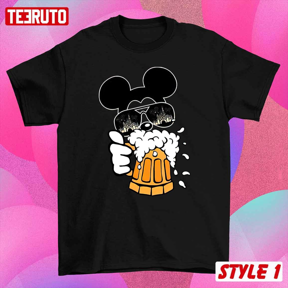 Disney Mickey Minnie Drinking Beer Couple Matching Valentine T-Shirt Disney Mickey Minnie Drinking Beer Couple Matching Valentine T-Shirt
