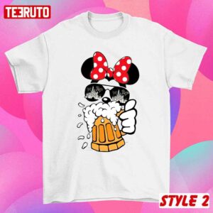Disney Mickey Minnie Drinking Beer Couple Matching Valentine T Shirt 3