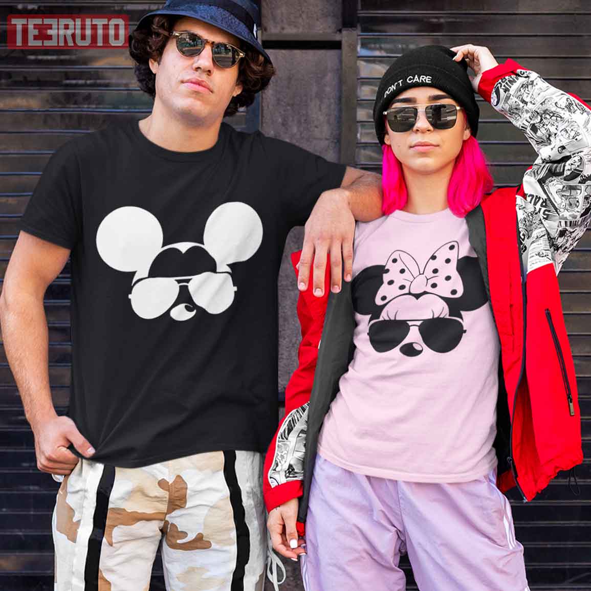 Disney Minnie And Mickey Sun Glasses Couple Matching Valentine T-Shirt Disney Minnie And Mickey Sun Glasses Couple Matching Valentine T-Shirt