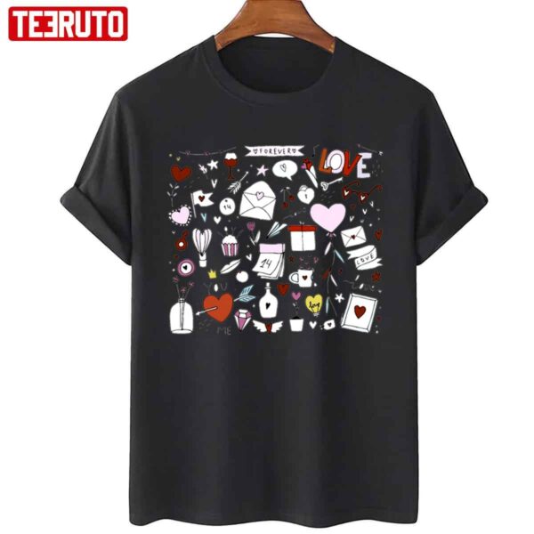 Doodles Little Things Favorites Valentine Love Matching Unisex Sweatshirt Unisex T-Shirt