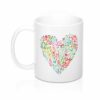Floral Heart Ceramic Coffee Valentines Day Mug