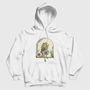 Frog Playing Banjo on Mushroom Cute Hoodie