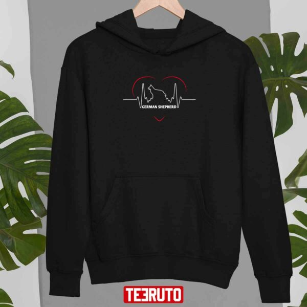 Funny German Shepherd Heartbeat Unisex T-Shirt