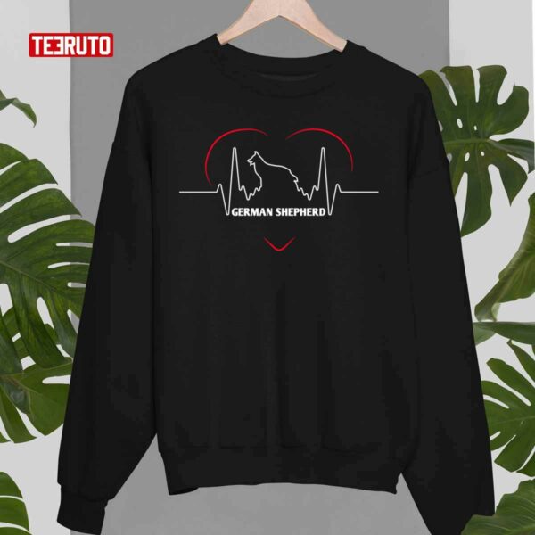 Funny German Shepherd Heartbeat Unisex T-Shirt