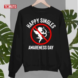 Funny Happy Singles Awareness Day Anti Valentines Cupid Unisex T Shirt 3