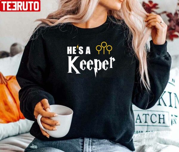 Funny He’s A Keeper Cute Couples Valentine Unisex Sweatshirt