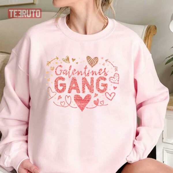 Galentines Gang Pink Typography Unisex Sweatshirt