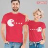Gamebox 80s Ghost And Pacman Couple Matching Valentine T-Shirt