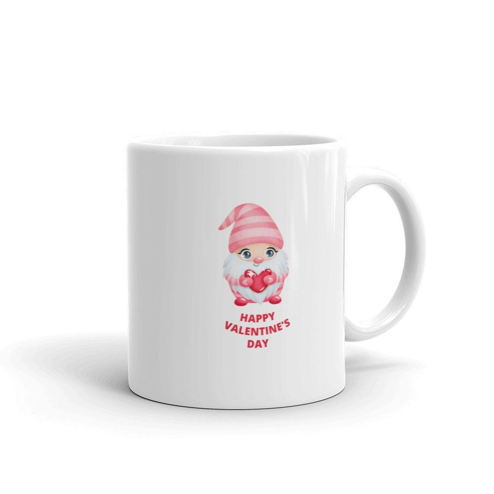 Gnome White Mug Valentine’s Day Gift Super Cute Gnome White Mug Valentine’s Day Gift Super Cute