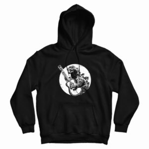 Godzilla Playing Guitar Cool Hoodie 3