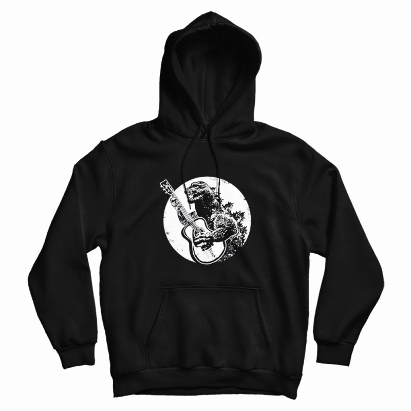 Godzilla Playing Guitar Cool Hoodie Godzilla Playing Guitar Cool Hoodie