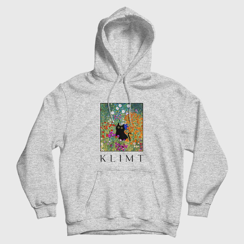 Gustav Klimt Garden Flower Cat Hoodie Gustav Klimt Garden Flower Cat Hoodie