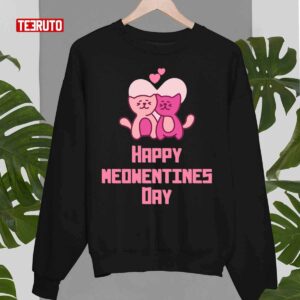 Happy Meowentines Day Pink Cats Valentine Unisex Sweatshirt 3