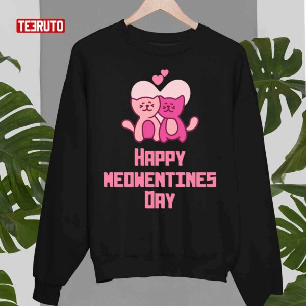 Happy Meowentines Day Pink Cats Valentine Unisex Sweatshirt
