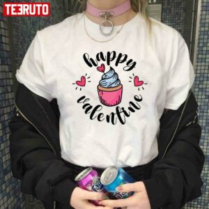 Happy Valentine Cute Cupcake Valentines Day Unisex Hoodie 3