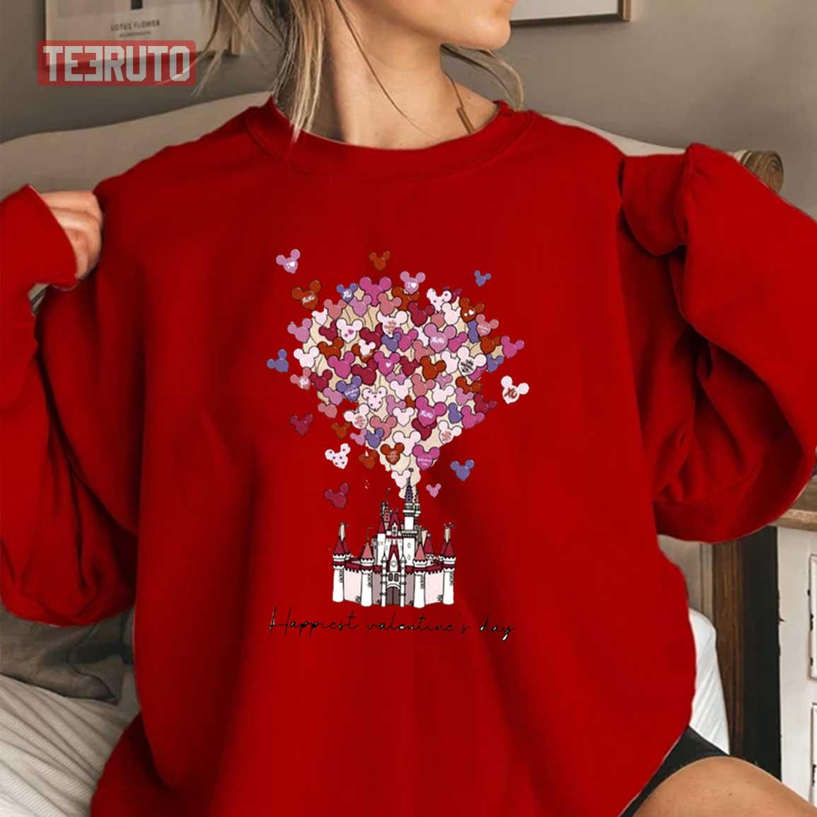Happy Valentines Day Disney Balloon Hearts Unisex Sweatshirt Unisex T-Shirt Happy Valentines Day Disney Balloon Hearts Unisex Sweatshirt Unisex T-Shirt