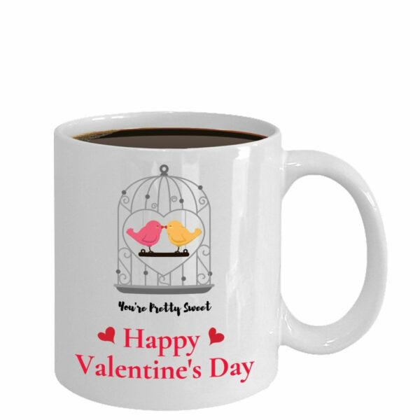 Happy Valentines Day Gift For Couple Love Birds Coffee Mug