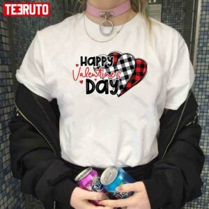 Happy Valentines Day Heart Buffalo Pattern Unisex Hoodie 3