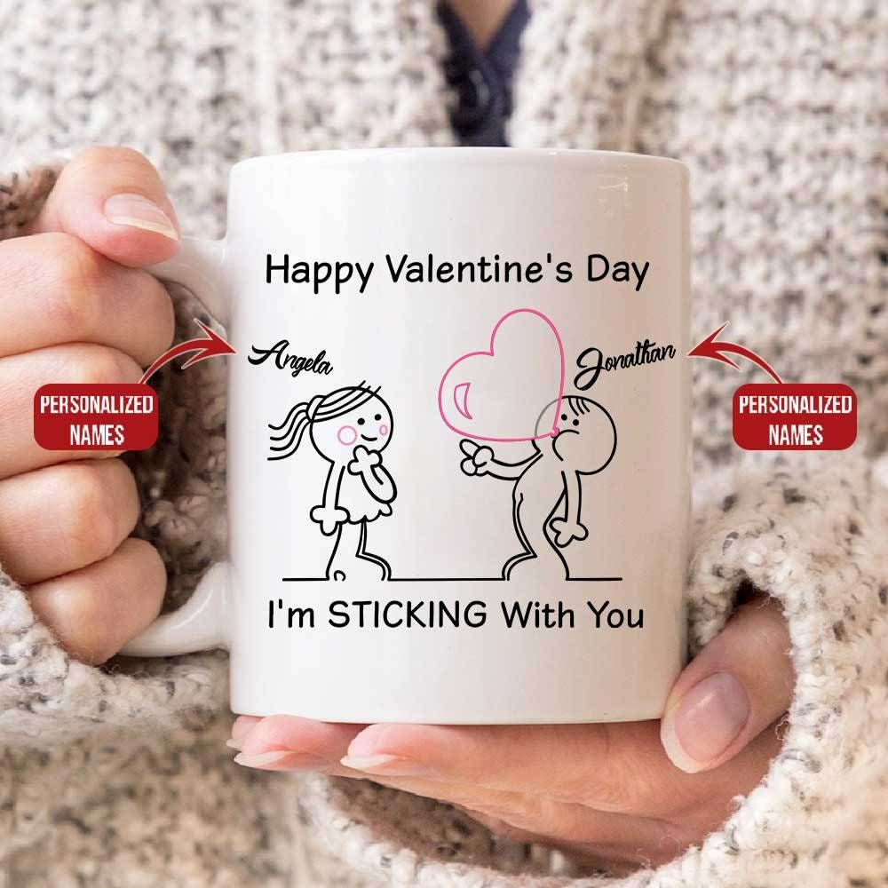 Happy Valentines Day Im Sticking You Custom Name Ceramic Mug Happy Valentines Day Im Sticking You Custom Name Ceramic Mug