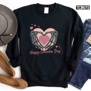 Happy Valentines Day Skeleton Heart Unisex Sweatshirt Unisex T-Shirt