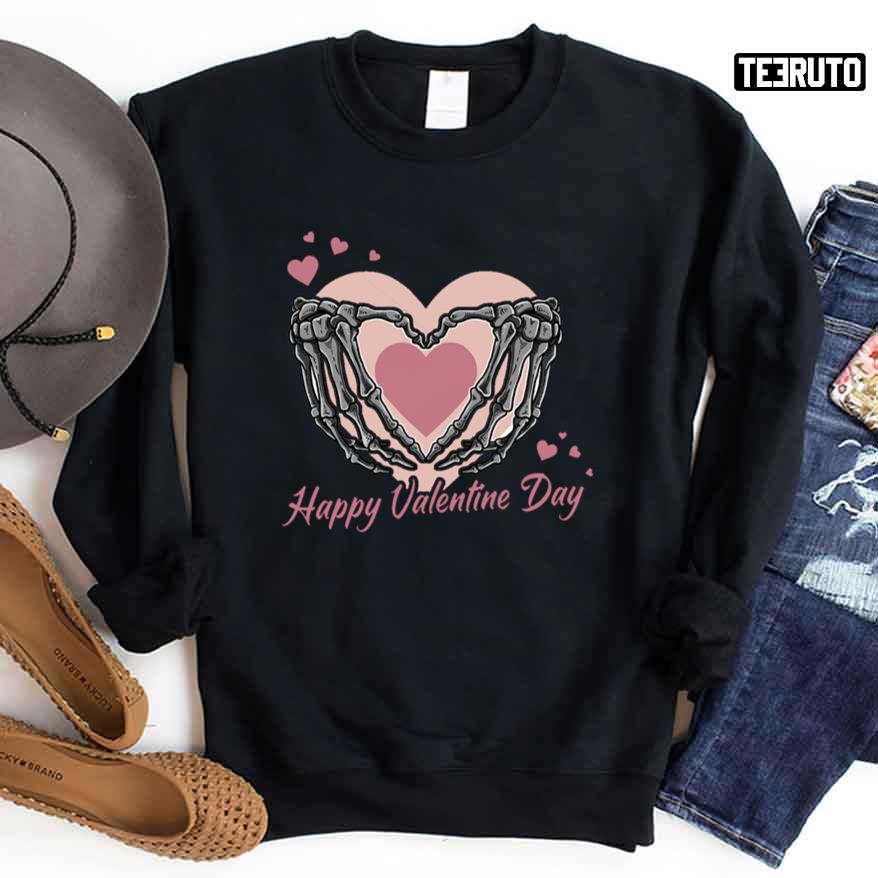 Happy Valentines Day Skeleton Heart Unisex Sweatshirt Unisex T-Shirt Happy Valentines Day Skeleton Heart Unisex Sweatshirt Unisex T-Shirt