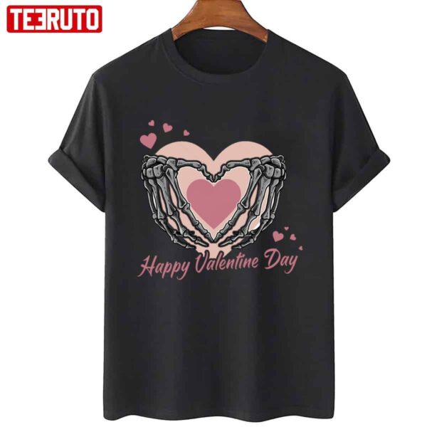 Happy Valentines Day Skeleton Heart Unisex Sweatshirt Unisex T-Shirt