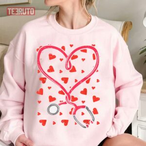 Heart Stethoscope Cute Love Nursing Valentines Day Unisex Sweatshirt