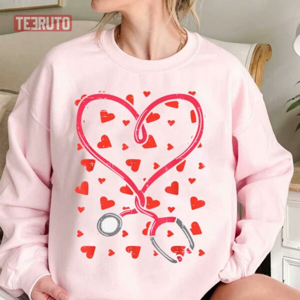 Heart Stethoscope Cute Love Nursing Valentines Day Unisex Sweatshirt