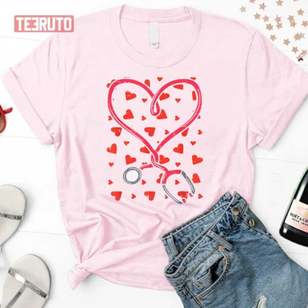 Heart Stethoscope Cute Love Nursing Valentines Day Unisex Sweatshirt