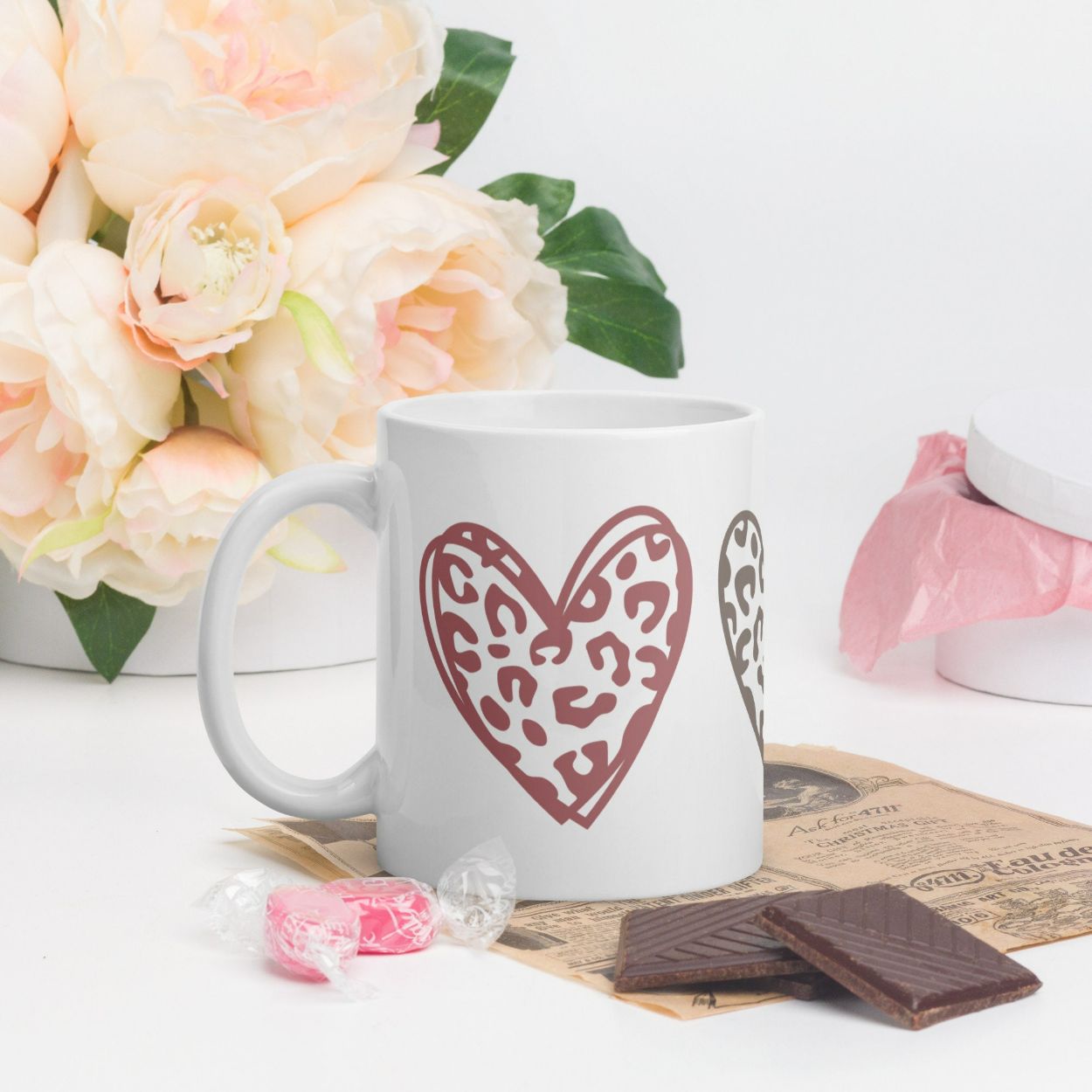 Hearts White Glossy Mug Hearts White Glossy Mug