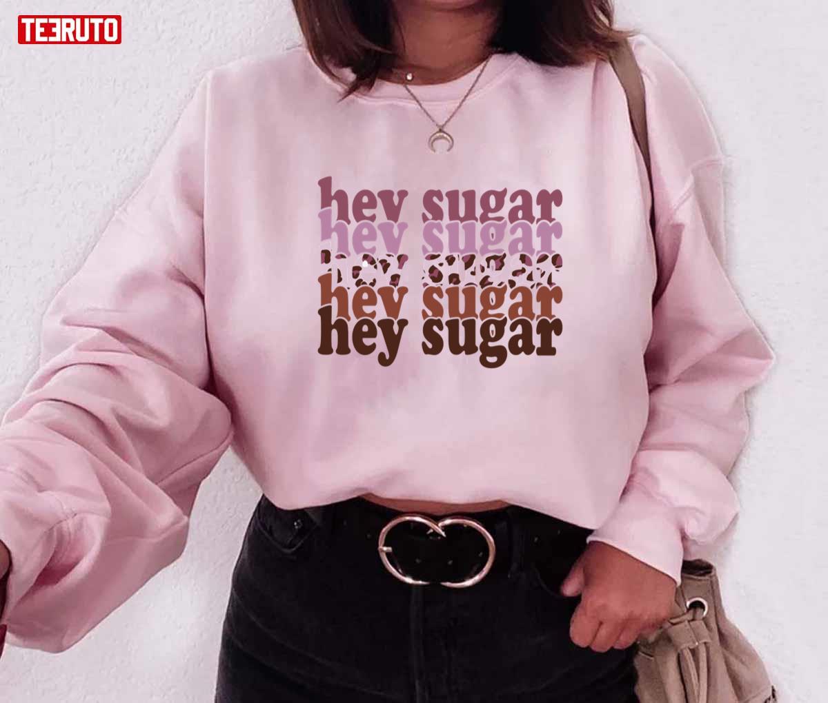 Hey Sugar Stacked Leopard Pink Unisex Sweatshirt Unisex T-Shirt Hey Sugar Stacked Leopard Pink Unisex Sweatshirt Unisex T-Shirt